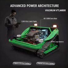 Villa Lawns Regular Grass Mowing Vigorun VTLM800 Wireless Radio Control Rubber Track Slasher Mower for Sale thumbnail-1