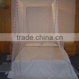 Dot Serging Multi-door 4 Poster Square Bed Canopy Mosquito Net ,Square Bed Mosquito Net For Double Bed thumbnail-2