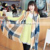 Wholesale New Winter Lady Fashion Tassel Loop Yarn Plaid Blanket Scarf thumbnail-2