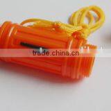 Multi-functional Plastic ABS Whistle With Orange Color Emergency With Compass