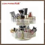 high quality metal cosmetic rack / makeup holder / makeup carousel organizer