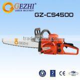 China Wood Cutter 1.7kw Gasoline Chain Saw Cutter Machine Manual Chain Saw Factory Price CS-4500 thumbnail-1