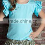 Personalized Kids Girls t Shirt Wholesale Ruffle Sleeves Cut t Shirt Kids thumbnail-2