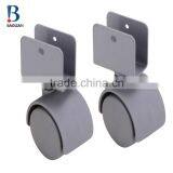 2015 Discount Durable 1.5 Inches Grey Nylon U Plate Swivel Twin Plastic Casters for Wardrobe thumbnail-5
