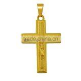Latest Design Fashion Jewelry Gold Plated Stainless Steel Jesus Cross Necklace Pendant thumbnail-2