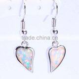Pink Opal Wholesale 925 Sterling Silver Heart Dangle Earrings thumbnail-6