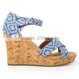 Hot Fashion ink woven diamond pattern summer sandals women high heel sandals