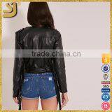 Woman Black Leather Jacket thumbnail-6