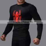 Wholesale Guangzhou Clothing Factory Custom Superhero Shirt High Elastic Gym Compression Quick Dry Sports Tops Male thumbnail-3