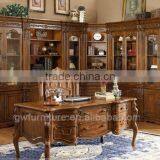 Oak Wood Study Room Chinese Style Bookcase and Desk thumbnail-1