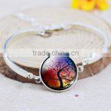 Silver Plated Color Wolf Pattern Women Glass Cabochon Wolf Necklace Wholesale thumbnail-3