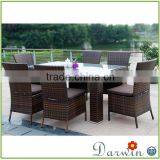 Noble & Generous Rattan Restaurant Dining Square Table Chairs thumbnail-1