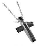Fashion Stainless Steel Pendant Jewelry Carbon Fiber Blue Cross Pendant Simple Design thumbnail-4