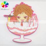 Pink Colorful Girl and Glass Keychain,girl With Pink Glass Keychain,keychain Pink Cup Shape