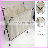 Hottest Home Use Foldable 3 Lattices Canvas Laundry Bag thumbnail-3
