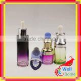 Shoulder Glass Dropper Aluminium Blue Color Empty Glass Essential Oil Bottle With Dropper GSB-0014R thumbnail-2