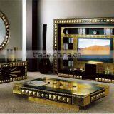 World Precious Tassel Design Telephone Stand, Gold Leaf Pedestal Square Telephone Stand thumbnail-4