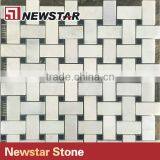Natural Basketwave White Marble Carrara Mosaic for Wall Decoration thumbnail-3