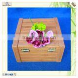 Home Decorating Single Compartment Hinged Square Bamboo Box thumbnail-4