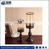 New design China Manufacturer low price cheap tall glass candle holders