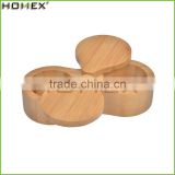 Bamboo Double Round Spice Box Salt And Pepper Storage Box/Homex_Factory