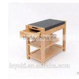 Eco Friendly Unique Bamboo Shoe Rack 2 Titer Bamboo Storage Bench With Seat thumbnail-4