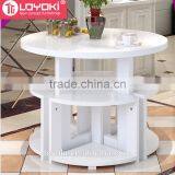 Set Of 5 MDF Wood Nesting Tables Coffee Table With Small Seat Living Room Round Sofa Side Table Set thumbnail-1