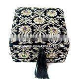 Zari Embroidery Jewelry Boxes, Embroidered Beaded Box thumbnail-1
