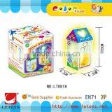 Фабричный самодельный розовый керамический держатель для свечи в форме дома thumbnail-1