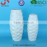 BSCI Audit Factory Wave Patterned Glazed White Ceramic Vase, High Ceramic Decorative Vase thumbnail-4
