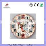 Wooden Wall Clock With Colorful Numbers thumbnail-1