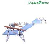 5-Position Lightweight Lay Flat Aluminum Folding Portable Reclining Chair thumbnail-5