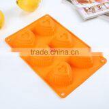 6 Cavity Heart Silicone Mold Cake Pan Baking Chocolate Molds thumbnail-2