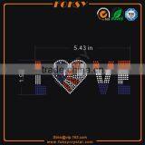 I Love USA Hot Fix Rhinestone Heart Design Transfers thumbnail-5