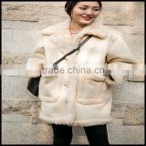 Hot selling classic women fake sheepskin coats