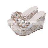 2017 Summer Style, New Style Sandals, Beaded Shoes, Lace, Lace, Chains, Beach, Rhinestone Slippers, Women thumbnail-3