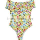 Ladies Fashion Big Ruffle Without Strap One-piece Swimwear thumbnail-4