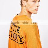 2016 Christmas Long Sleeve T-shirt Wholesale Orange Big Size Apparel Custom Made Mens Over Size Longline Tshirts thumbnail-4