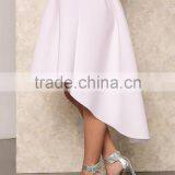 2016 Customized Women White Box HI LO Skirt Ruffles Pleat High Waist Women Fashion Custom Skirts thumbnail-4