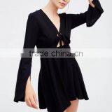 Runwaylover 154 Europe Style 2017 Ladies Sexy Deep V-Neck Casual Dress thumbnail-2