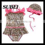 Polka Dot Cute Piece Swimsuit Children Swimwear With Swimming Cap thumbnail-3