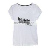 Women t Shirts White Color With Screen Print thumbnail-1