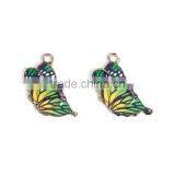 Zinc Based Alloy Butterfly Wing Charms Butterfly Animal Gold Plated Green Enamel thumbnail-3