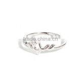 Copper Unadjustable Rings Silver Tone Antler thumbnail-1