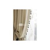 Beautiful Beige Floral Polyester Blackout Curtain