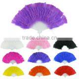 Festival Performance Feather Fan,Party Decorative Dyed Feather Fan,Dancing Folding Hand Fans Promo Gifts Wholesale Factory thumbnail-1