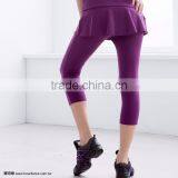 Supplex Fitness Capri Pants With Ruffle Skirt thumbnail-2