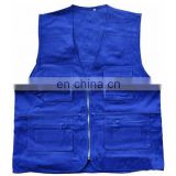 15% cotton 85% polyester multifunctional pockets fishing vest