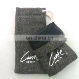 Custom Gray Print Cotton Drawstring Sunglasses Bag Goggles Pouches thumbnail-3