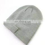 Custom Acrylic Reversible Blue Tooth Beanie Hat With Woven Label for Women thumbnail-4